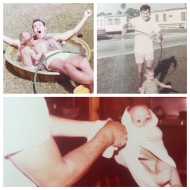 Dad & Me: The Early Years! Yes... that is Dad testing out centripetal force on his first-born daughter! LOL!